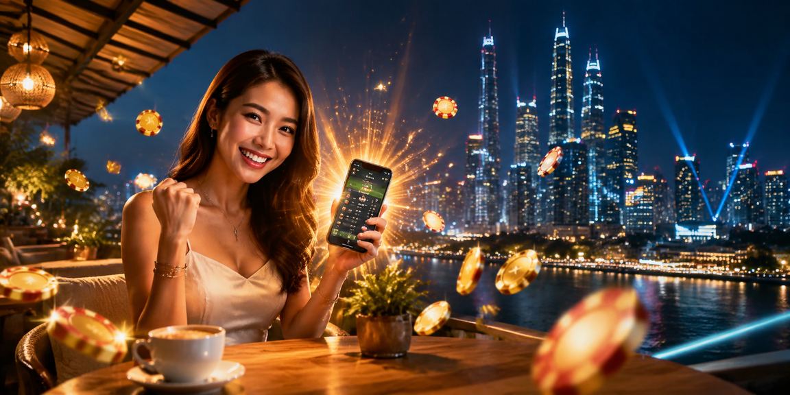 Pemain Malaysia mengakses permainan poker dalam talian melalui telefon bimbit di Kuala Lumpur